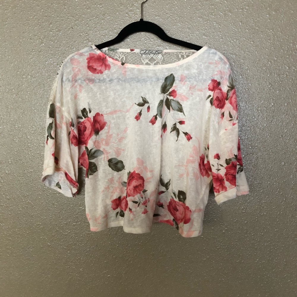 Floral Lacey Cropped Blouse